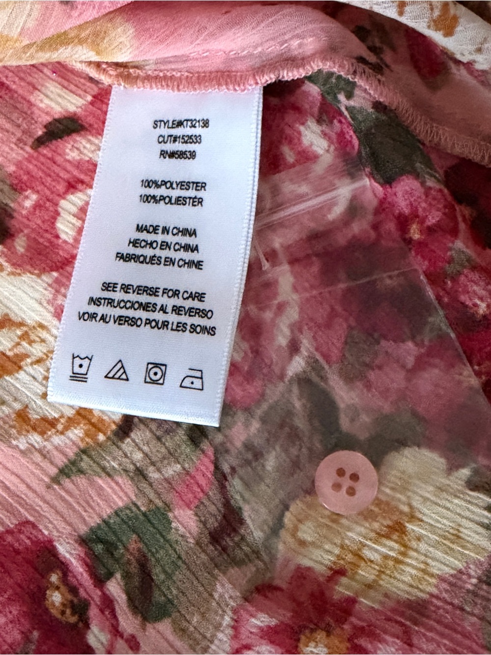 NEW Kut From the Kloth Jasmine Chiffon Blouse Floral Sheer Long Sleeved Shirt, L - Picture 9 of 12